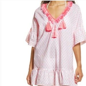 Lilly Pulitzer Kipper Coverup Sz XXS/XS Pink White